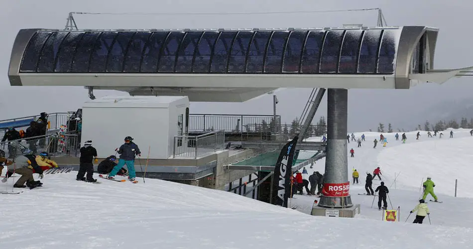 Trails and lift at Crystal Mountain resort.