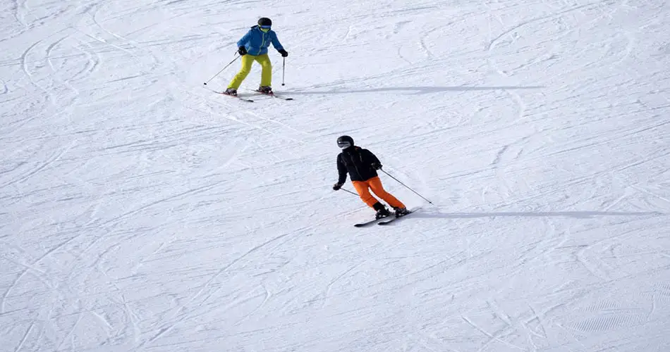 Skiers on trails at Ober Gatlinburg Ski Resort.