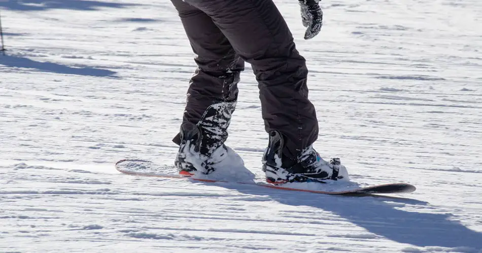 Snowboarder on trails at Liberty Mountain Resort.