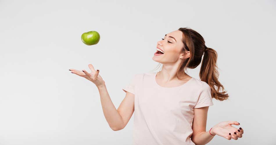 Lady with apple