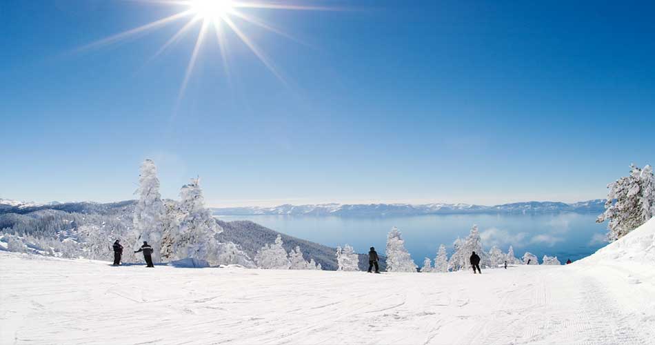 Blue bird day at diamond peak ski resort.