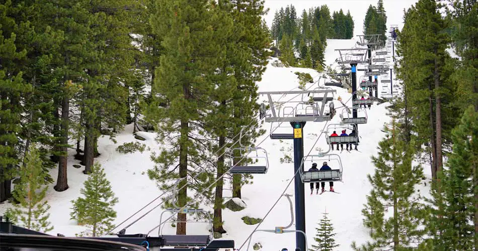 Ski lifts at Diamond Peak Ski Resort.