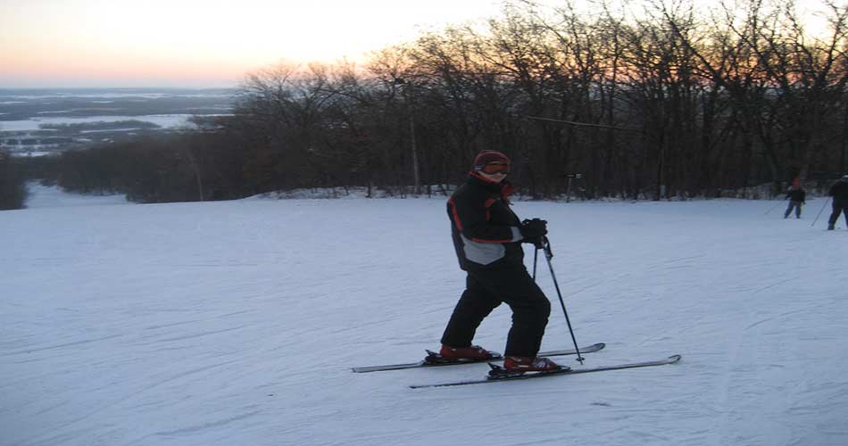 Devils Head night skier.