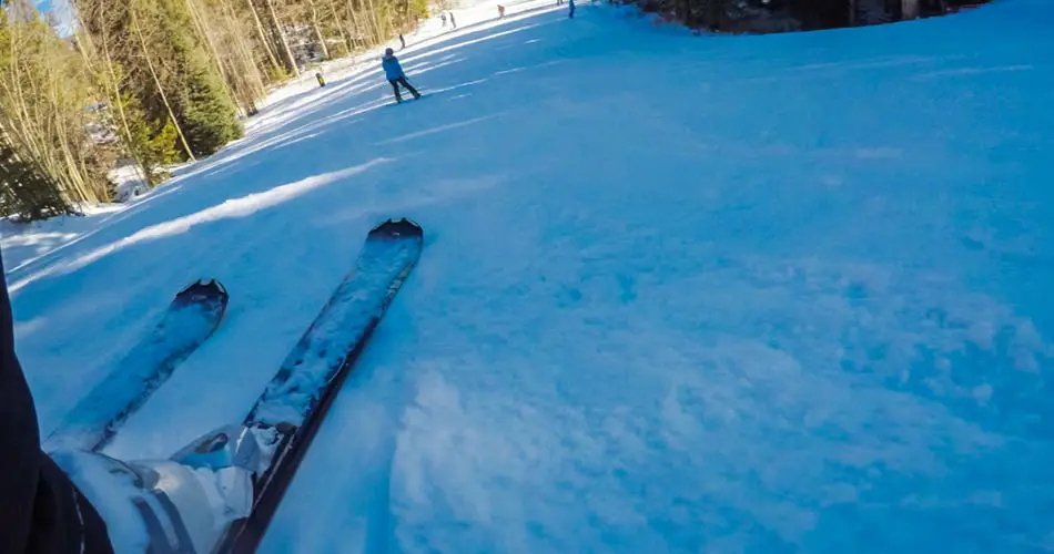 POV skis at Sundown Mountain Resort.