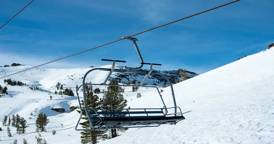 Empty ski lift at Kirkwood Mountain
