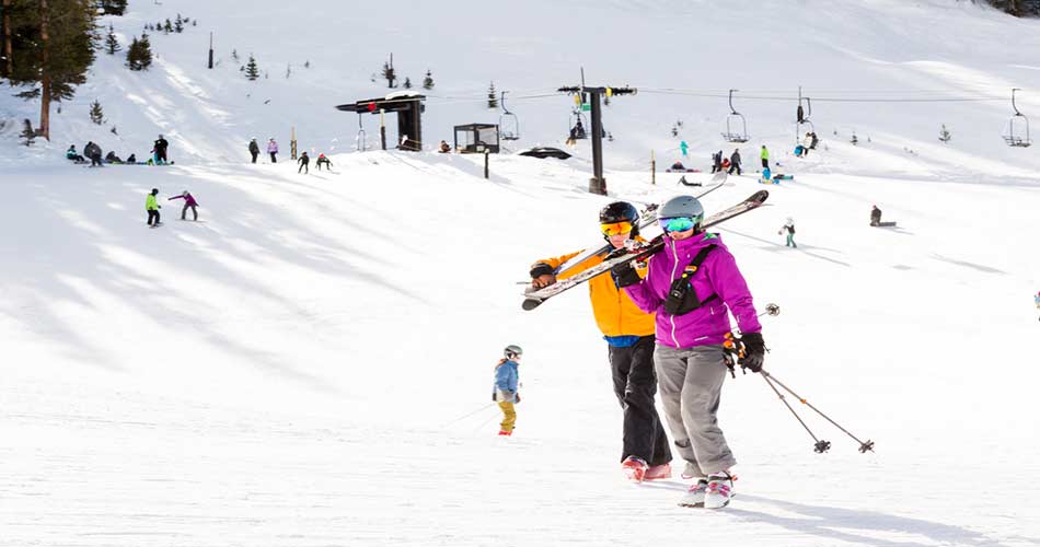 Skiers at Arapahoe Basin Ski Resort.