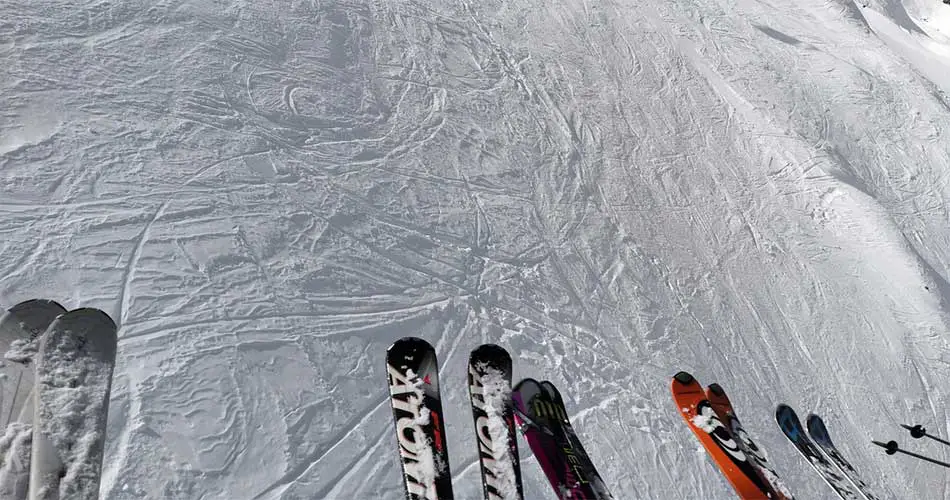 Skis on trails at Peek'n Peak Resort.