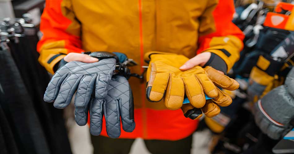 Ski gloves for sale at Mount Sunapee Resort.