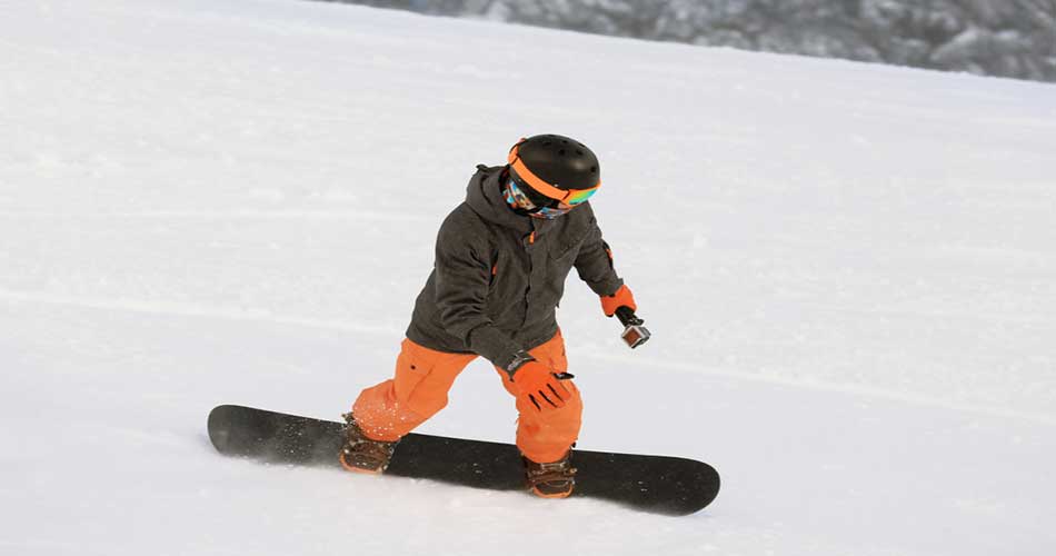 Snowboarder on trails at Mount Peter Ski Area