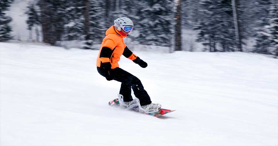 Snowboarding at Waterville Valley Resort in White Mountains.