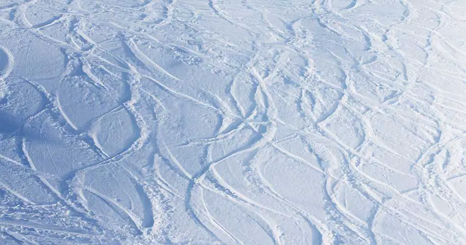 Fresh tracks at King Pine ski area.