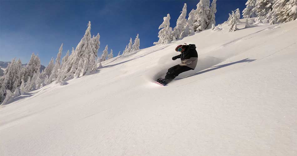 Snowboarder at Whites Pass Ski Resort