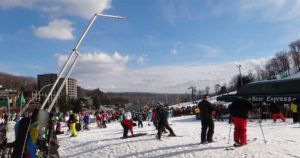 Crowded lifts at Seven Springs Resort