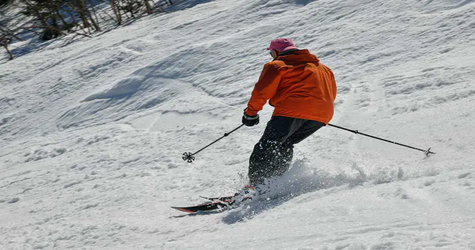 Older man skiing.