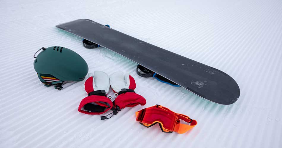 Rental snowboard gear.