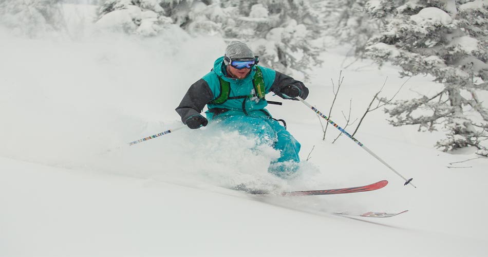 skier in powder.