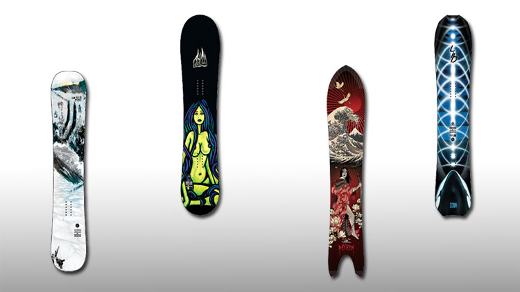 4 lib tech snowboards.