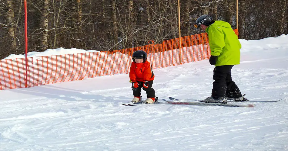 Ski instructor teaching private lessons