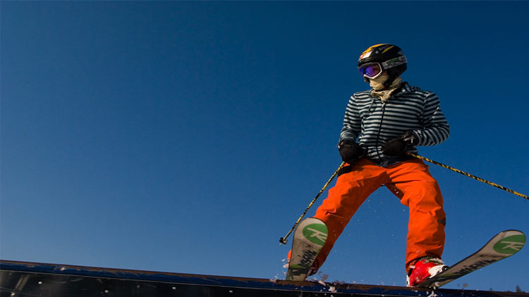 Skier at blue mountain ski resort