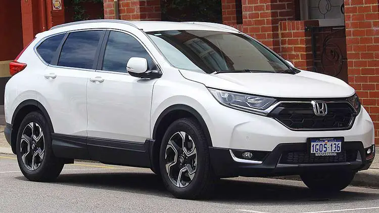 Honda CRV SUV in white diamond pearl color