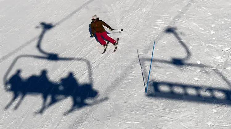 Skiing the trails at Song Mountain in NY.