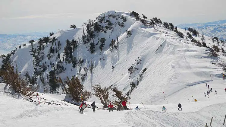  On the trails at Snowbasin ski resort.