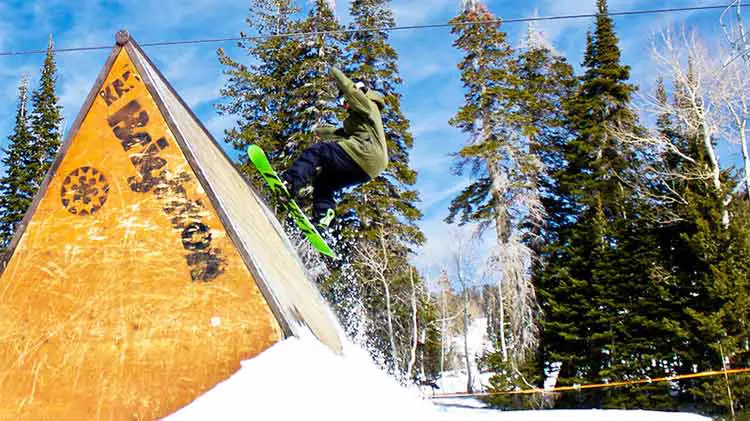 snowboarding on Brighton ramp