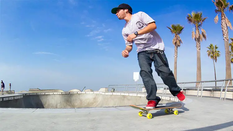 Skateboarding at Skate Park near Venice Beach