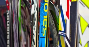 gear shop colorful ski displays