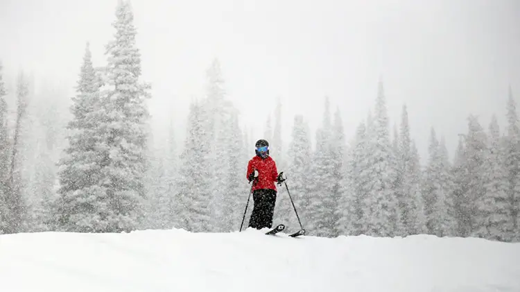 confident skier on the slopes