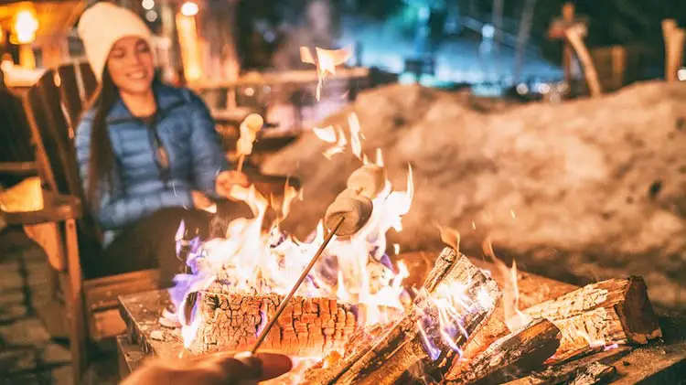 roasting marshmallow over fire