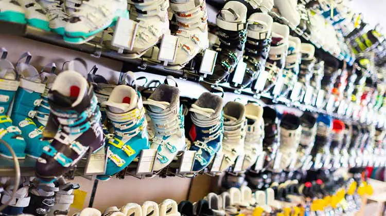 ski shop boots display