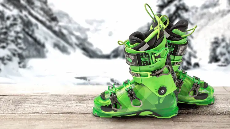 ski boots green
