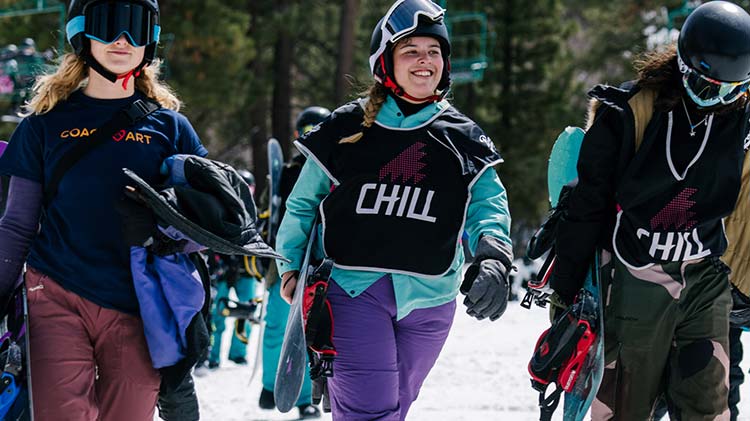 Learning to snowboard with Chill. Photo credit: Matthew Reamer