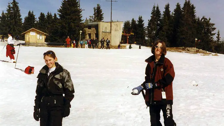 Family ski trip in the 90s