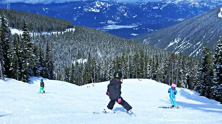 Practicing pizza stop at Whistler Mountain