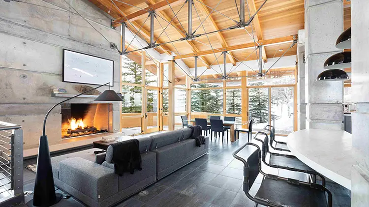 vail luxury rental fireplace and tv
