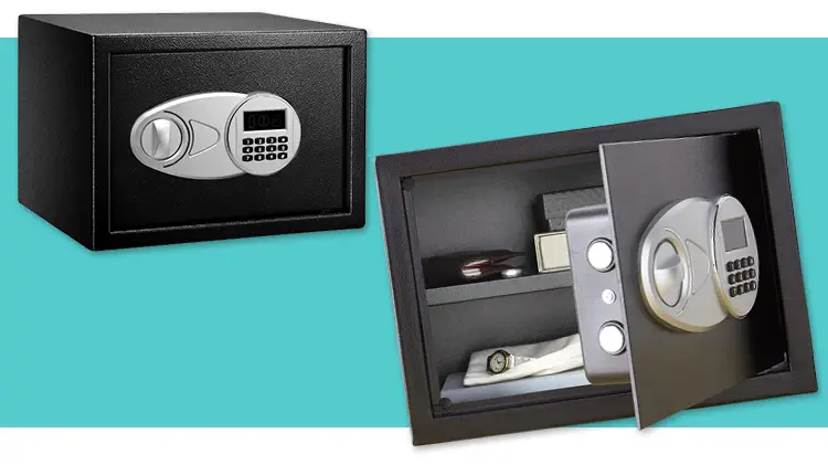 Basics Steel Security Safe and Lock Box with Electronic Keypad